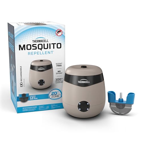 Thermacell Patio Shield Mosquito Repellent E-Series Rechargeable Repeller; 20’ Mosquito Protection Zone; Includes 12-Hour Repellent Refill; No Spray, Flame or Scent; Bug Spray Alternative
