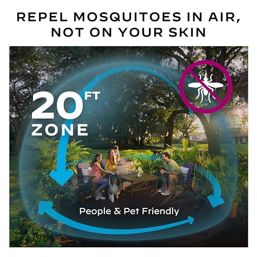 Thermacell Patio Shield Mosquito Repellent E-Series Rechargeable Repeller; 20’ Mosquito Protection Zone; Includes 12-Hour Repellent Refill; No Spray, Flame or Scent; Bug Spray Alternative